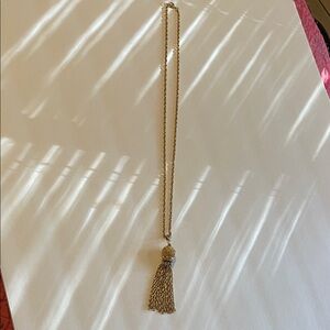 Vintage Monet gold tone tassel necklace